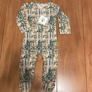 Kate Quinn, lap shoulder footie, 3-6M months, bamboo, woods collection NWT